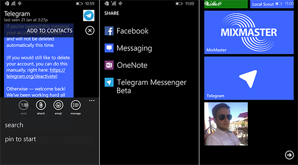 Güvenlik odaklı sohbet uygulaması Telegram, Windows Phone tarafında güncellendi