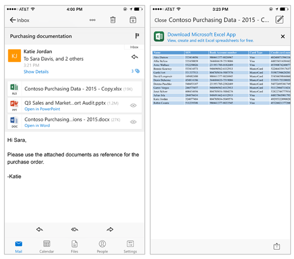 iOS için Outlook gelişmiş ofis entegrasyonu sunmaya başladı
