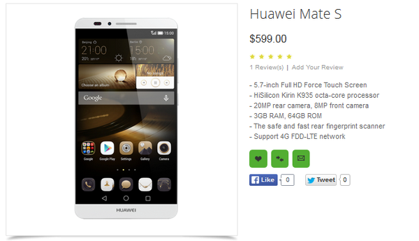 Huawei Mate S ön siparişe başladı