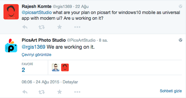 PicsArt'ın Windows 10 Mobile sürümü üzerinde çalışılıyor