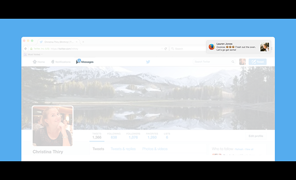 Twitter, web sürümünde direkt mesaj bildirimleri vermeye başladı