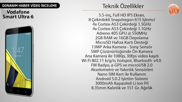 Vodafone Smart 6 akıllı telefon inceleme videosu