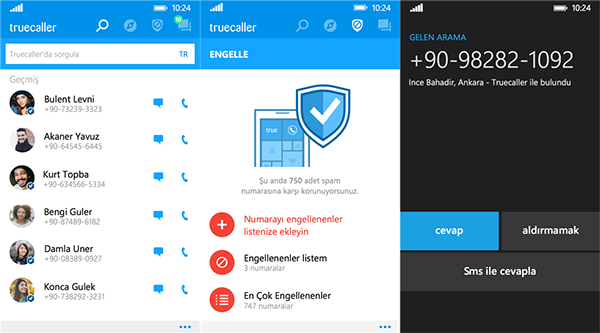 Truecaller'ın Windows 10 Mobil sürümü geliyor