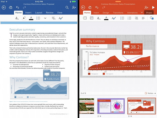 iPad Pro, iOS 9 ve WatchOS 2 için Microsoft Office güncellendi