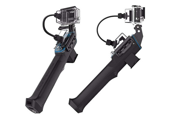 GoPro kameralar için kendi bataryası bulunan su geçirmez tutma aparatı: PowerGrip H2O