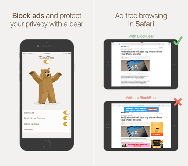 Çizgisiyle fark yaratan yeni reklam engelleme uygulaması: BlockBear