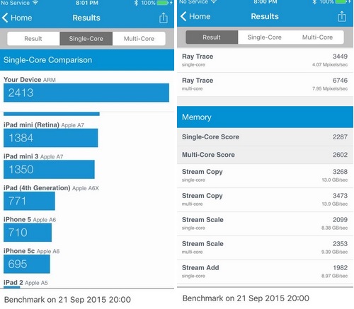 iPhone 6S'in ilk test sonucu ortaya çıktı, A9 yüksek performansı ile dikkat çekiyor