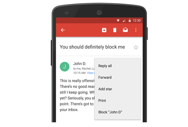 Android ve Web için Gmail güncelledi, kişileri engelleme desteği geldi