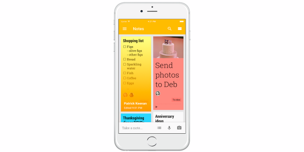 Google Keep not alma uygulaması iOS için indirmeye sunuldu