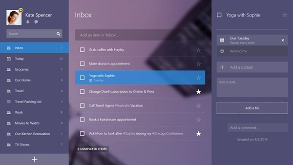 Windows 10 için Wunderlist güncellendi