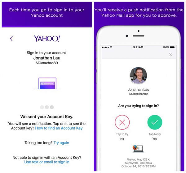Yahoo Mail toplu bir değişim geçirdi, şifresiz giriş desteği geldi