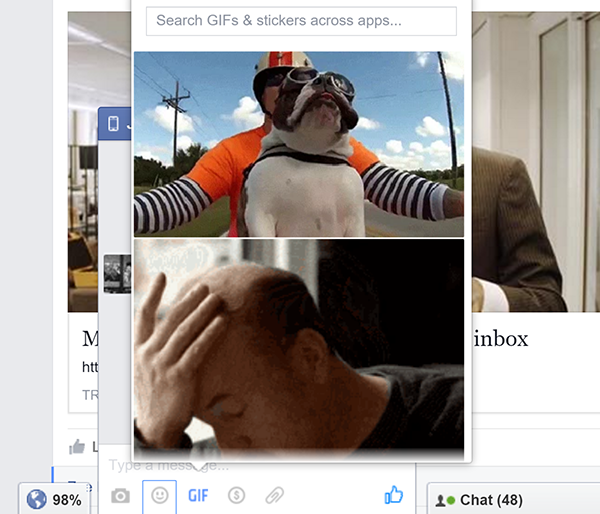Facebook, mesaj pencereleri için GIF ve eklenti butonlarını test ediyor