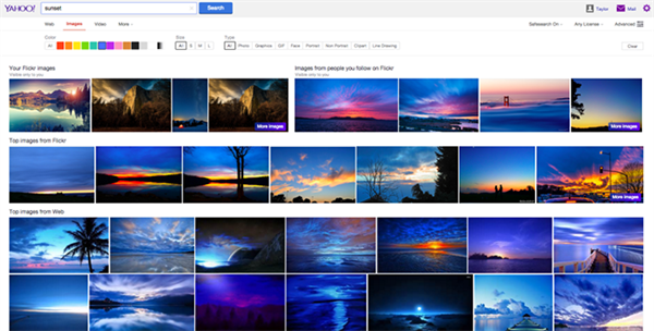 Yahoo, görsel arama sonuçlarına Flickr'ı dahil etti