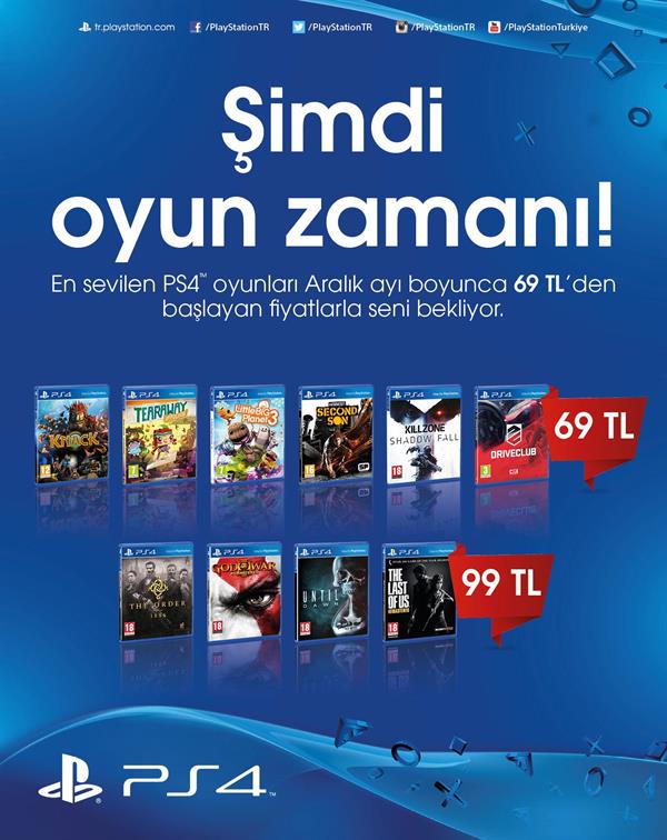 Sony, PS4 Oyunlarını Aralık Ayı Boyunca 69 TL'den Başlayan Fiyatlarla Sunuyor