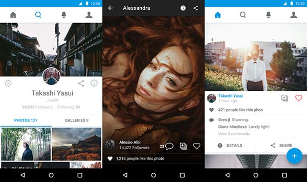 500px'in Android uygulaması komple bir değişim geçirdi