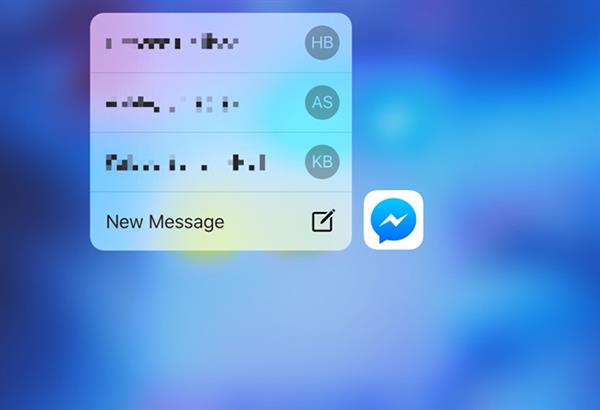 3D Touch destekli uygulamalar arasına Messenger da katıldı