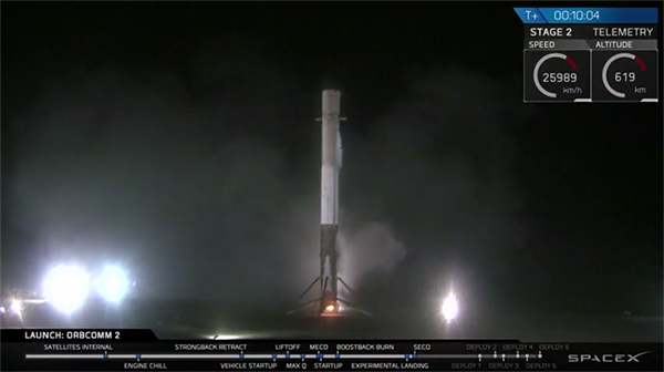 SpaceX, Falcon 9 ile başarılı olarak dikey iniş gerçekleştirdi