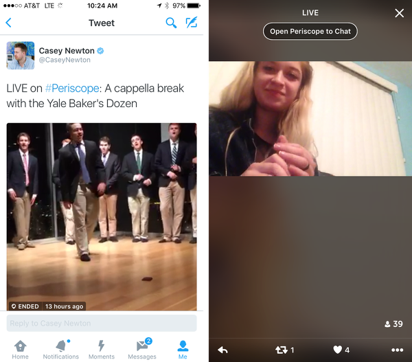 Periscope yayınları artık Twitter içerisinde