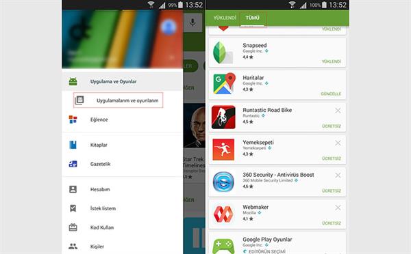 Android cihazından sildiğiniz uygulama ve oyunları kolayca bulun