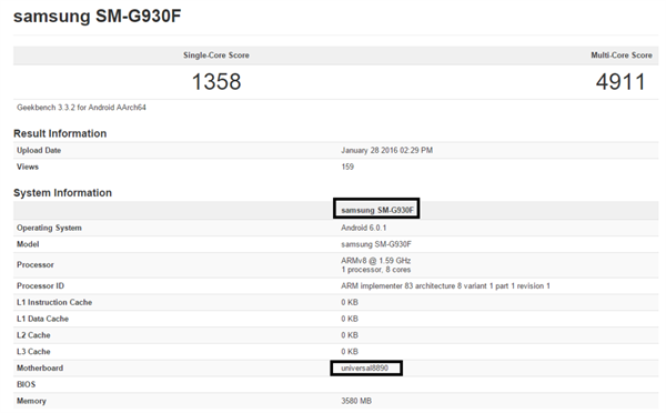 Avrupalı Samsung Galaxy S7 de Geekbench testlerinde göründü!