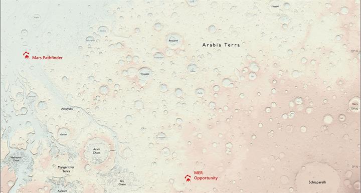 Mars'ın insanlar için hazırlanmış ilk haritasına göz atın!