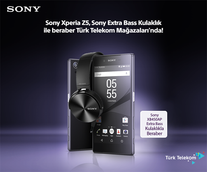 Sony Xperia Z5, özel Extra Bass kulaklık ile Türk Telekom Mağazaları’nda