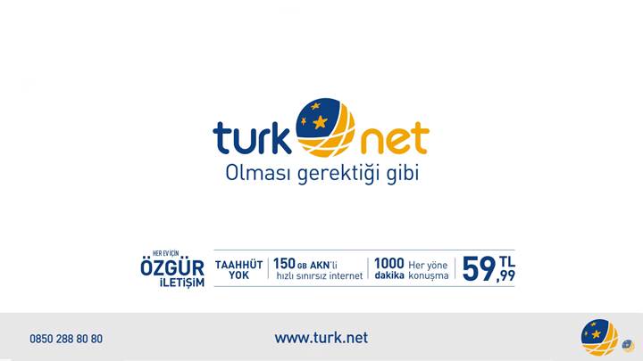 TurkNet'ten taahhütsüz, 150GB AKK’li internet