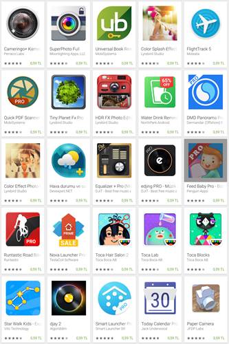 Google Play Store’da popüler 28 uygulama 60 kuruşa düştü