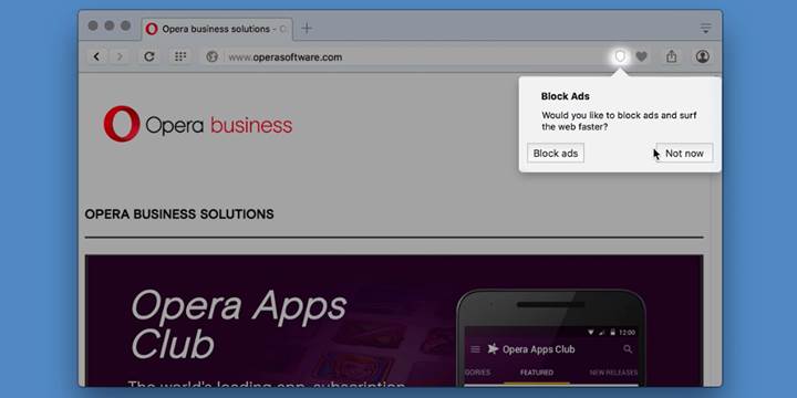 Opera 37, dahili reklam engelleyici ile geliyor ve Chrome'dan daha hızlı