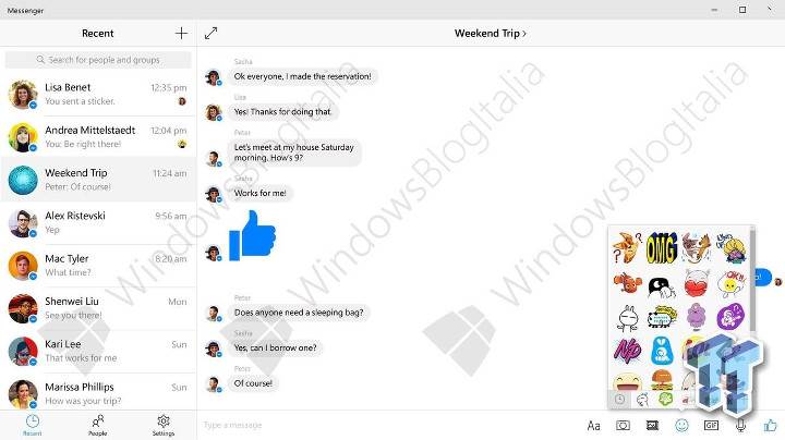Facebook Messenger Windows 10 uygulamasının ekran görüntüleri sızdı