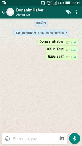 WhatsApp mesajlara kalın ve yatık yazma desteği getiriyor