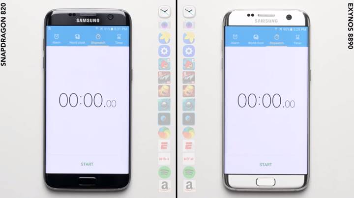 Galaxy S7 Edge'nin Snapdragon 820 ve Exynos 8890 versiyonları karşı karşıya