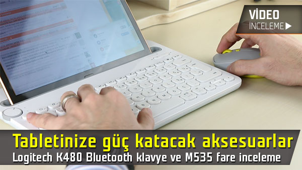 tablet ve pc icin klavye fare seti logitech k480 bluetooth klavye ve m535 fare