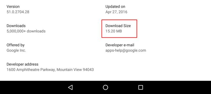 Google Play artık indirme boyutunu tam olarak gösteriyor