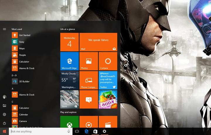 Windows 10 Redstone güncellemesiyle gelecek yeni Başlat menüsü eleştiriliyor
