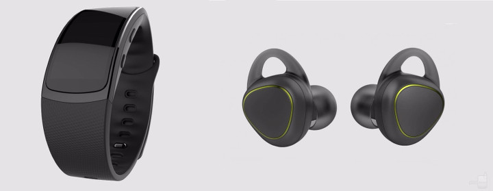 Samsung Gear Fit 2 ve IconX kulaklıklar resmi sitede, ama yanlışlıkla...