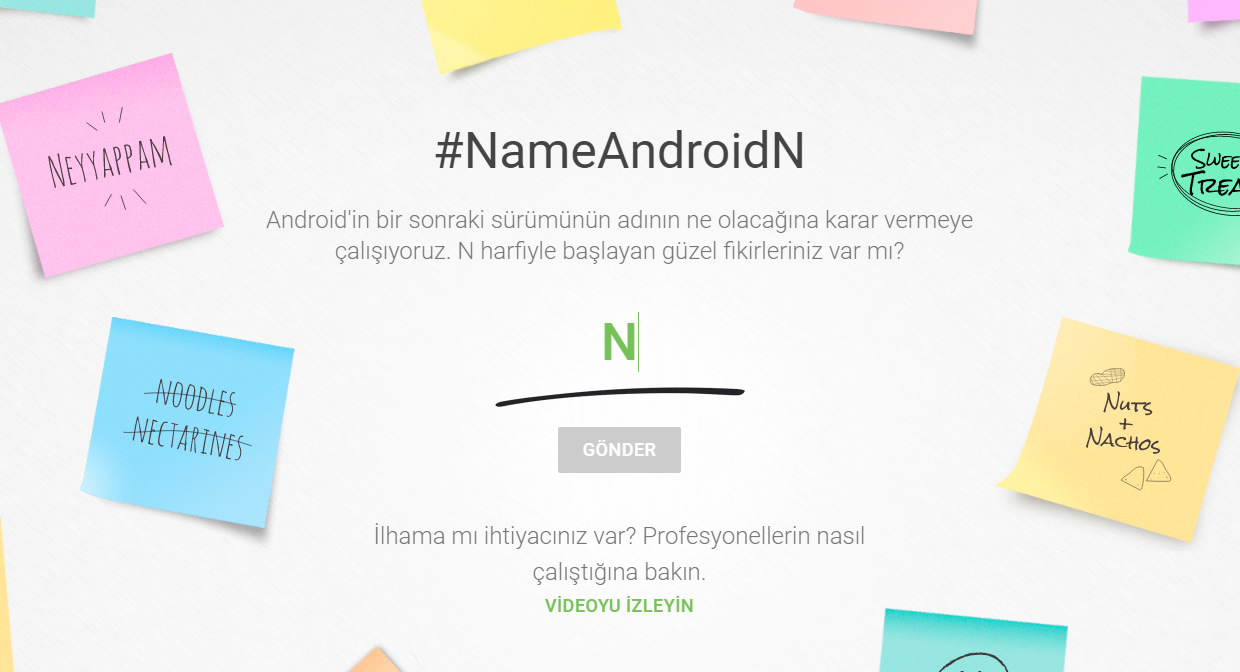 Google, Android N'e isim bulmanızı istiyor