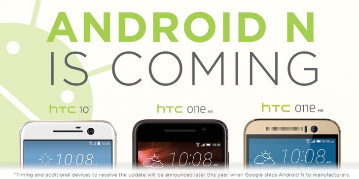 HTC 10, One M9, ve One A9 modelleri Android N güncellemesini alacak