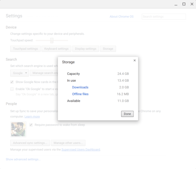 Chrome OS artık depolama yöneticisine sahip