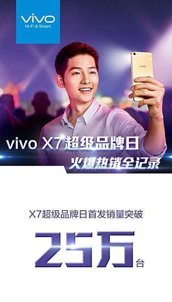 Vivo X7 ilk gün 250 bin adetlik satış rakamına ulaştı