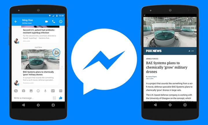 Facebook Instant Articles özelliği artık Messenger'da