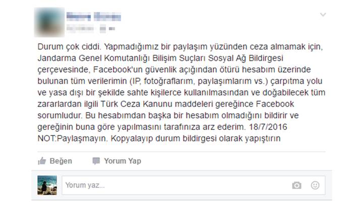 Facebook 'Durum Çok Ciddi' paylaşımlarına müdahale etti