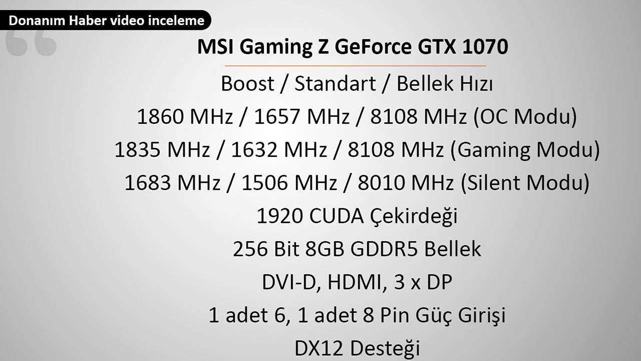 MSI Gaming Z GeForce GTX 1070 video inceleme