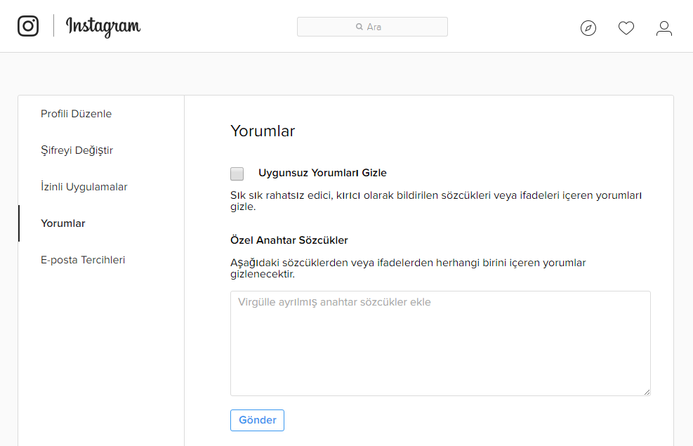 Instagram 'yorum filtreleme' özelliği nasıl kullanılır?