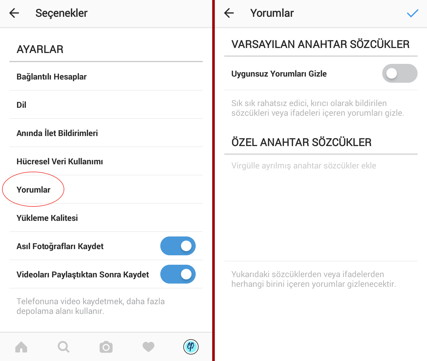 Instagram 'yorum filtreleme' özelliği nasıl kullanılır?