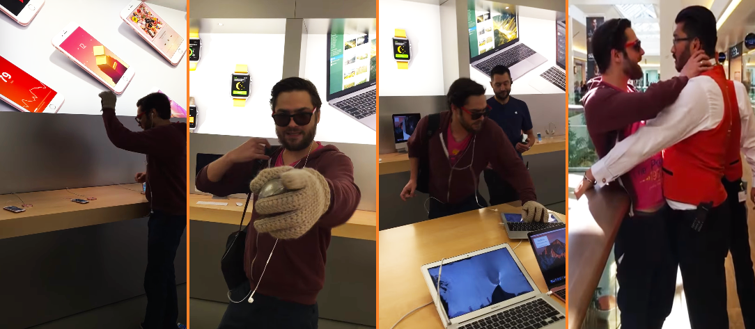 Apple'a sinirlenen adam mağazadaki iPhone ve Macbook’ları parçaladı