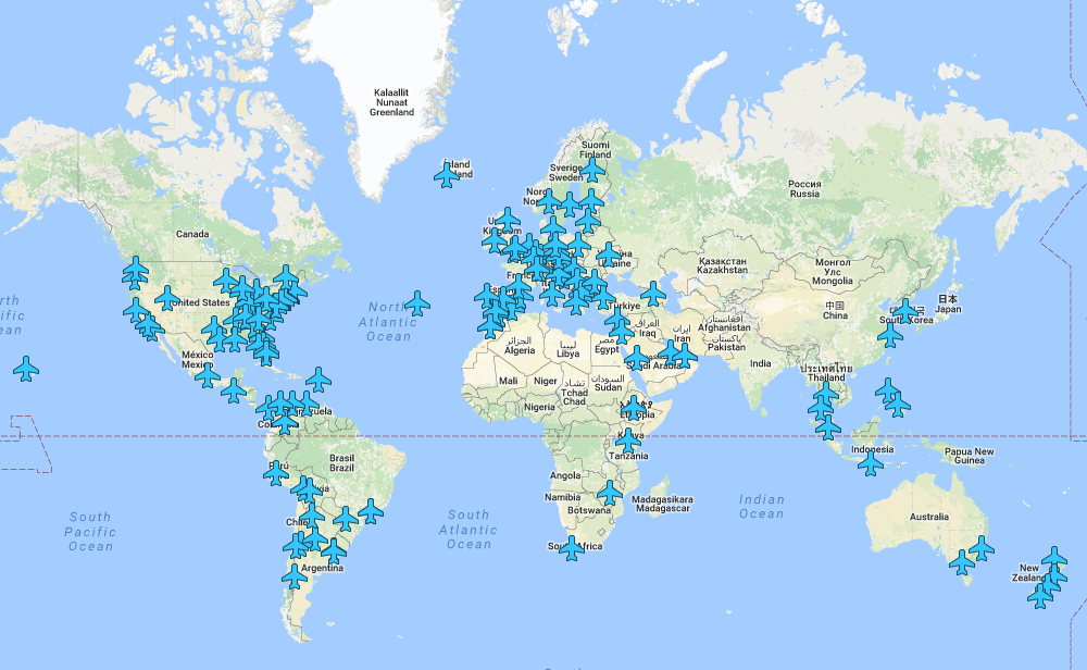 Türk mühendis havaalanlarındaki tüm Wi-Fi şifrelerini bu haritada topladı
