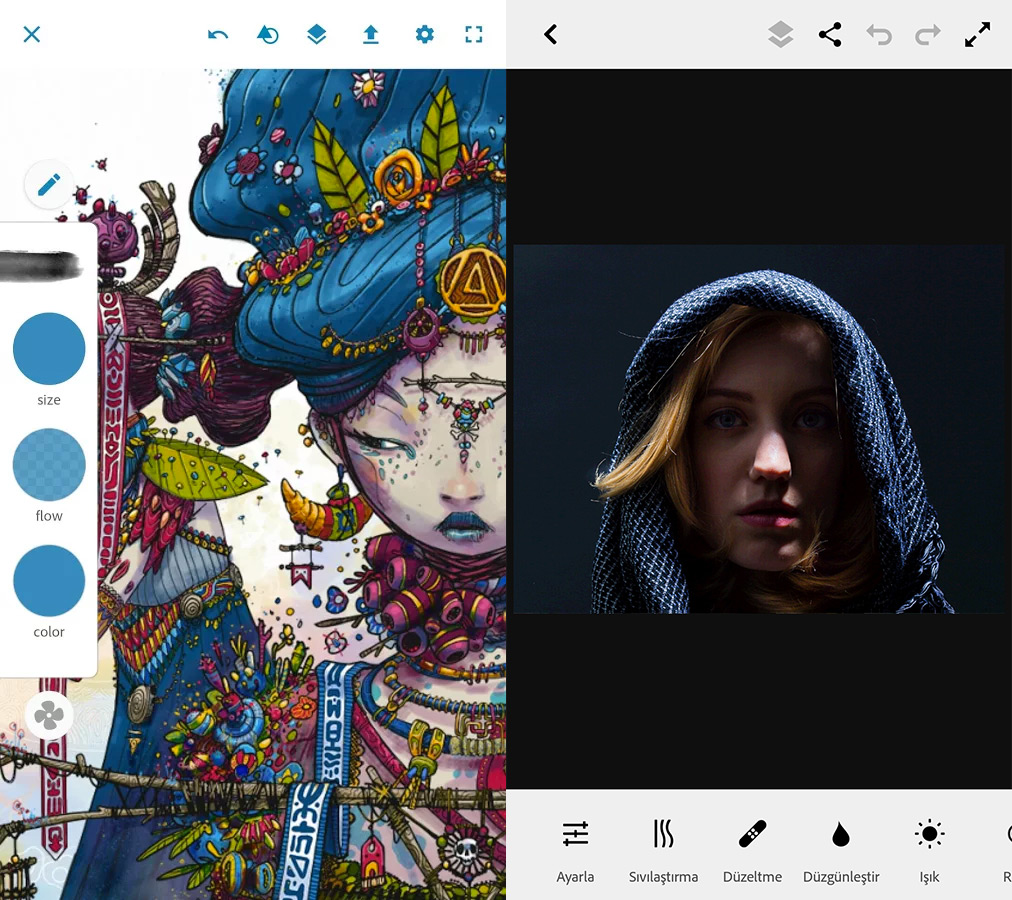 Adobe Photoshop Fix ve Sketch Android’de
