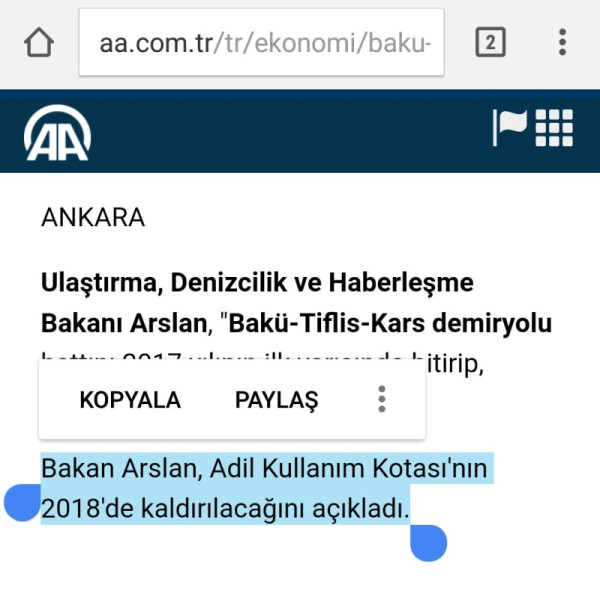 Ulaştırma Bakanı: 'Adil Kullanım Kotası 2018'de kalkıyor' [BTK Açıklaması ile Güncellendi]