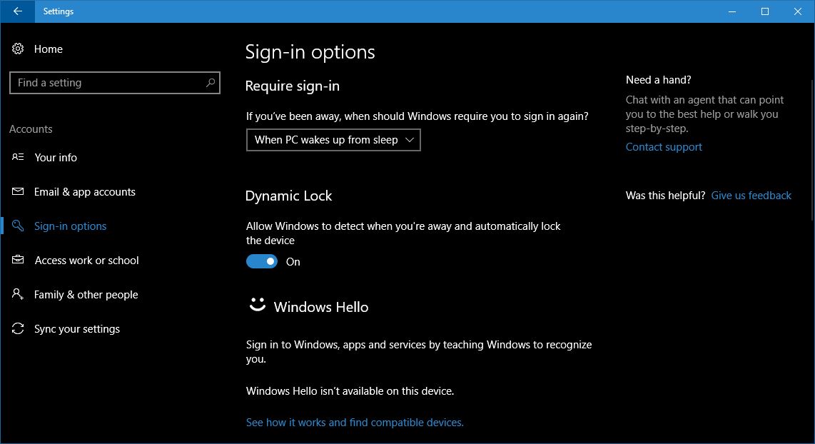 Windows 10, PC başında olmadığınızı algılayarak otomatik olarak kilitlenebilecek
